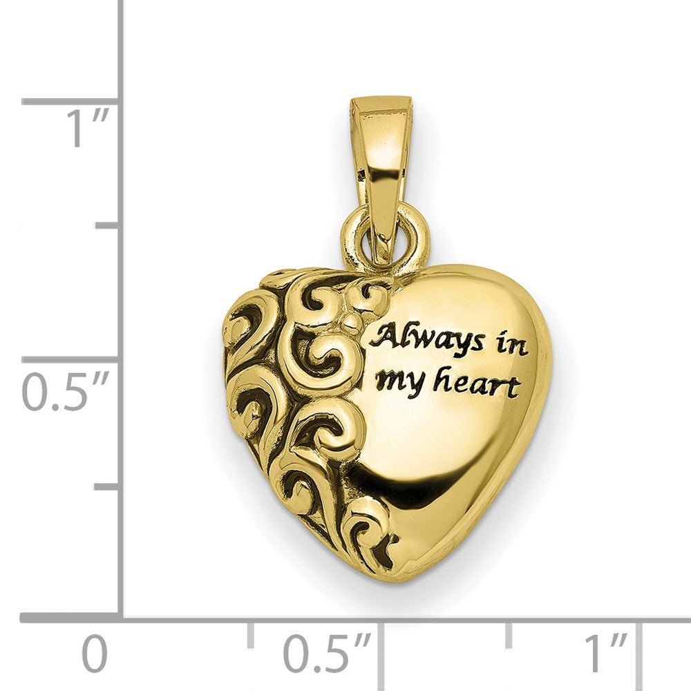 FJC Finejewelers 10 kt Yellow Gold Heart Remembrance Ash Holder Charm 19 x 15 mm