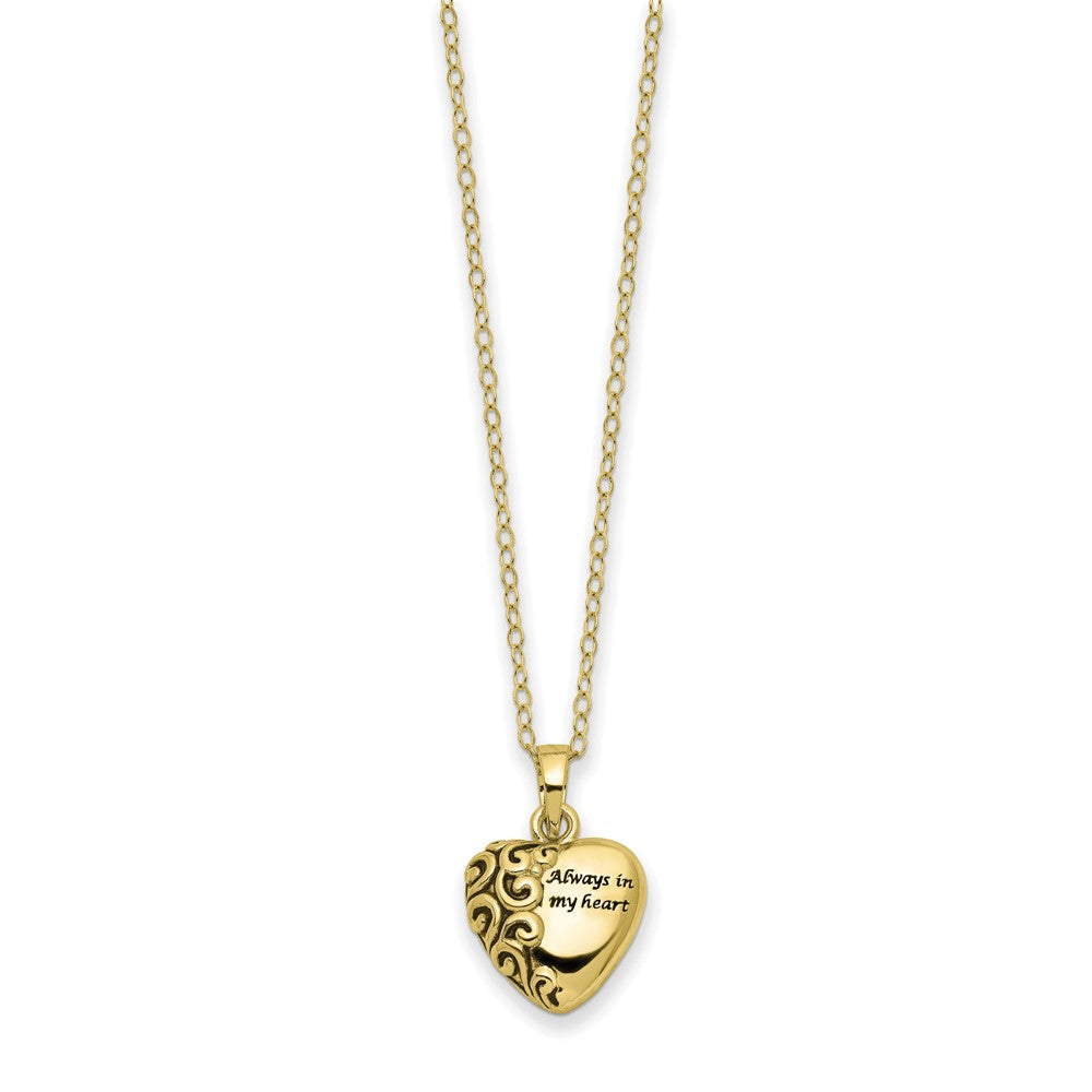 FJC Finejewelers 10 kt Yellow Gold Heart Remembrance Ash Holder Charm 19 x 15 mm