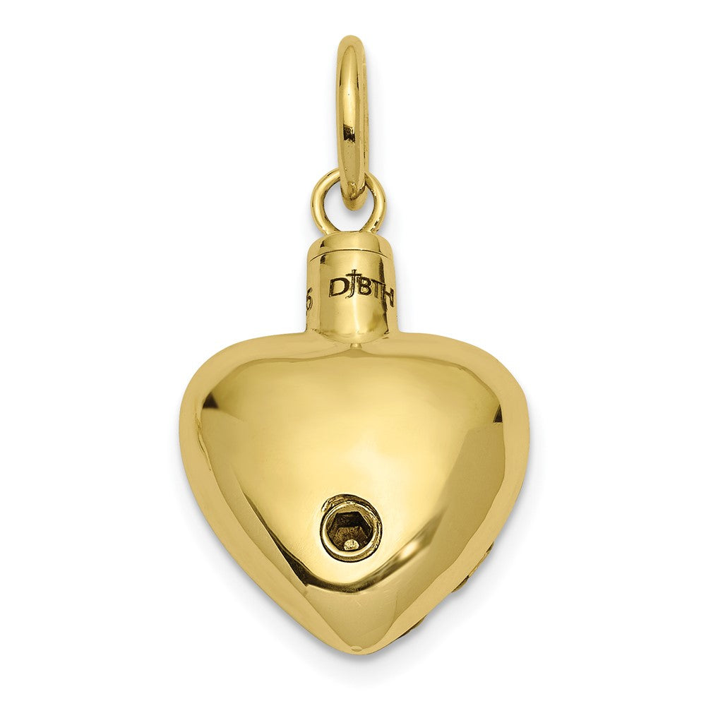 FJC Finejewelers 10 kt Yellow Gold Heart Remembrance Ash Holder Charm 19 x 15 mm