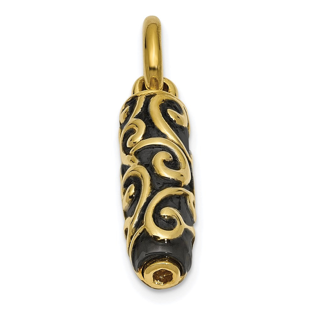 FJC Finejewelers 10 kt Yellow Gold Cylinder Remembrance Ash Holder Charm 19 x 6 mm