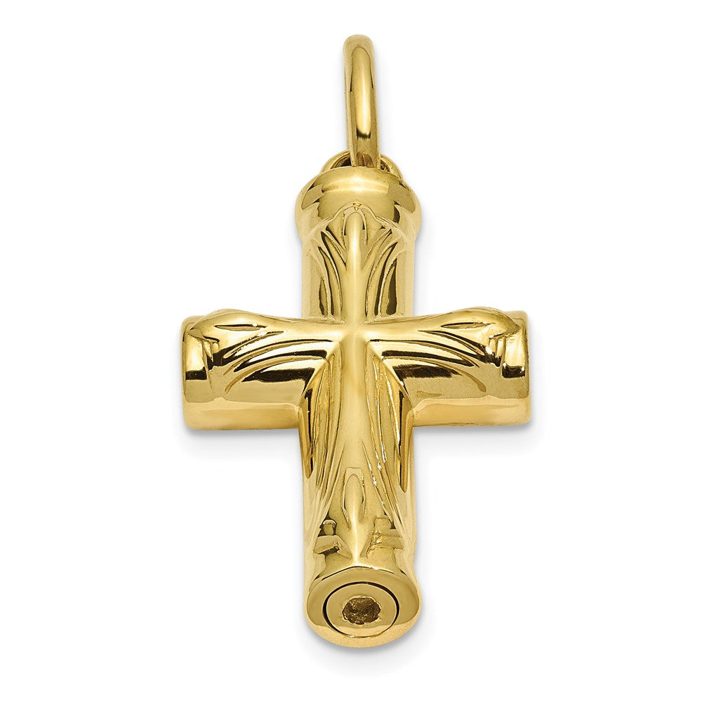 FJC Finejewelers 10 kt Yellow Gold Cross Ash Holder Charm 25 x 15 mm