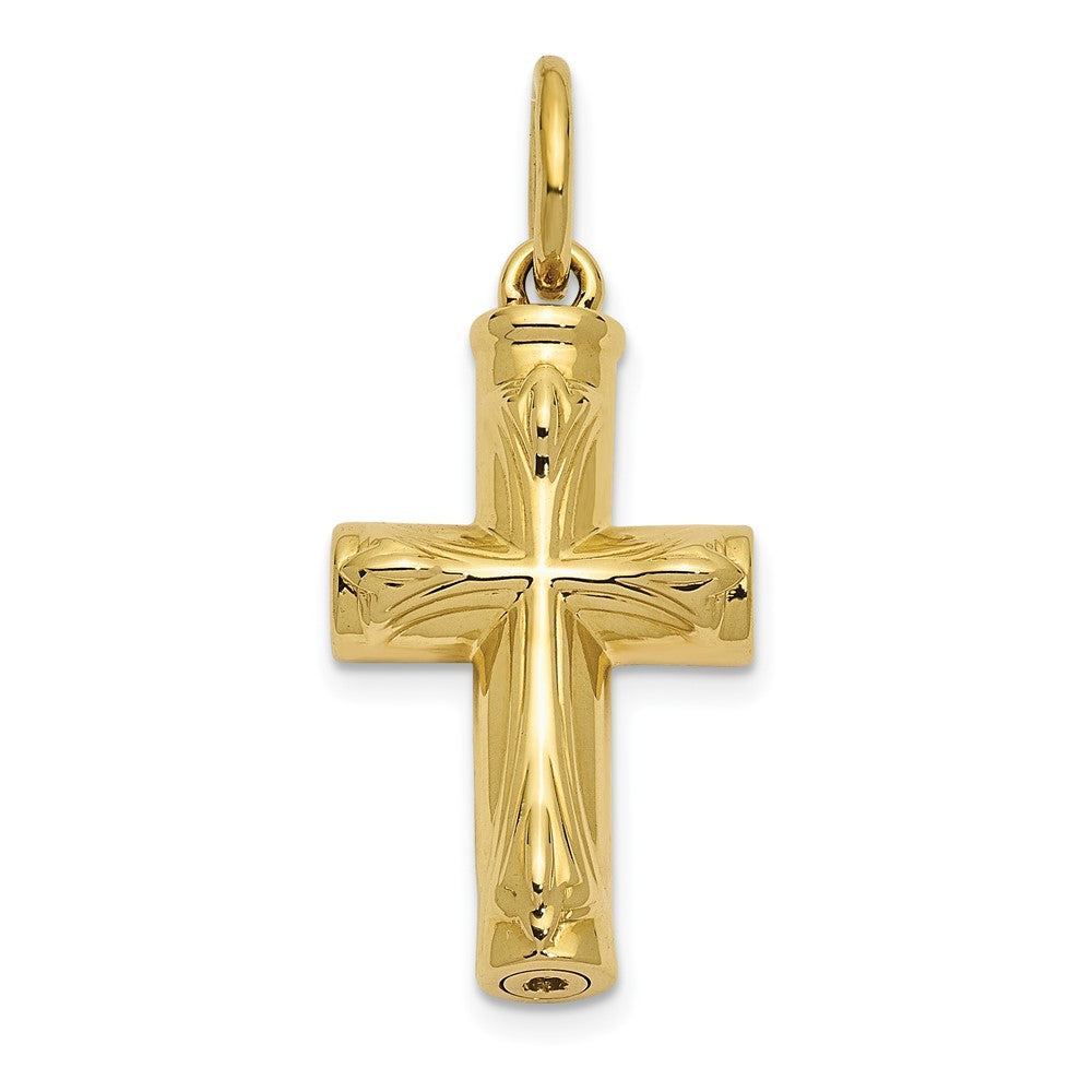 FJC Finejewelers 10 kt Yellow Gold Cross Ash Holder Charm 25 x 15 mm