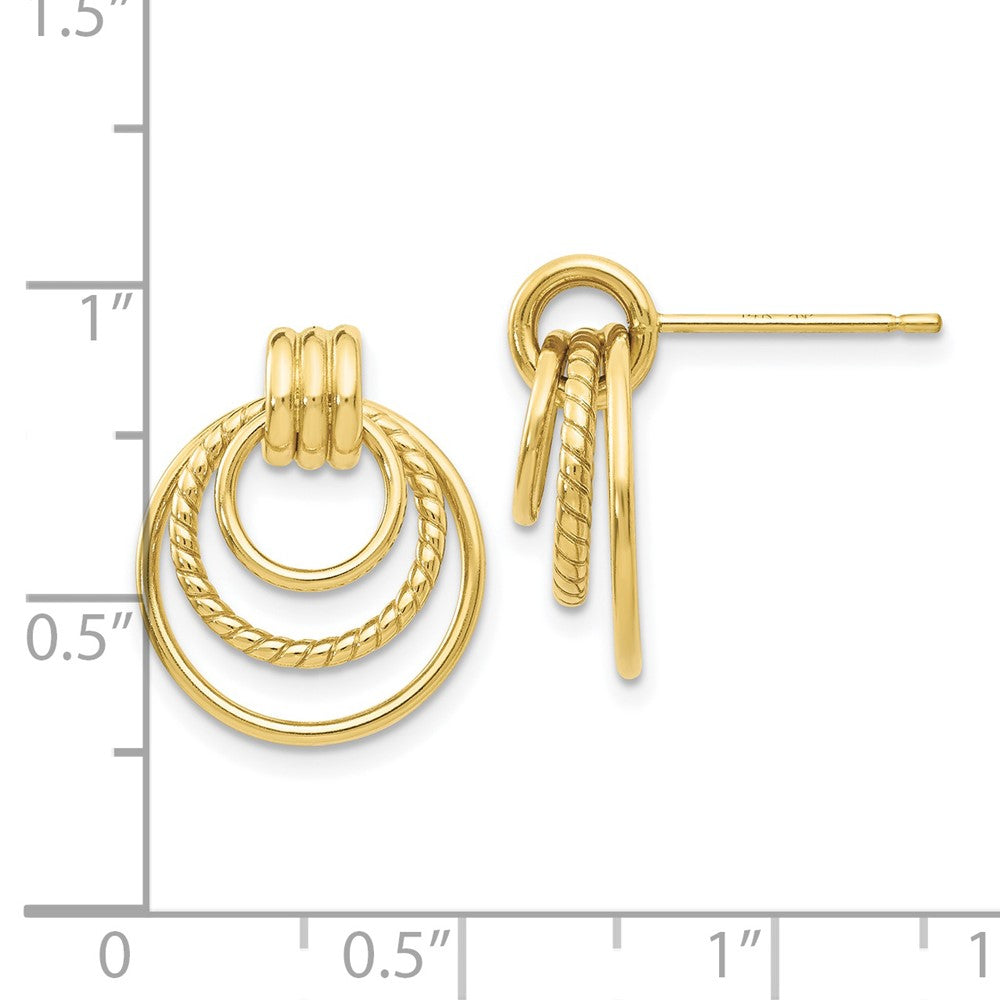 FJC Finejewelers 10 kt Yellow Gold Dangle Polished and Twisted Fancy Post Earrings 17 mm x 15 mm