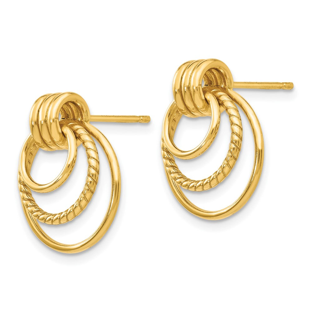 FJC Finejewelers 10 kt Yellow Gold Dangle Polished and Twisted Fancy Post Earrings 17 mm x 15 mm
