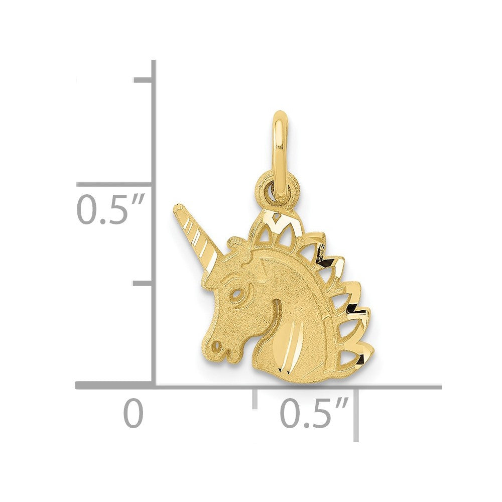 FJC Finejewelers 10 kt Yellow Gold Unicorn Charm 16 x 13 mm