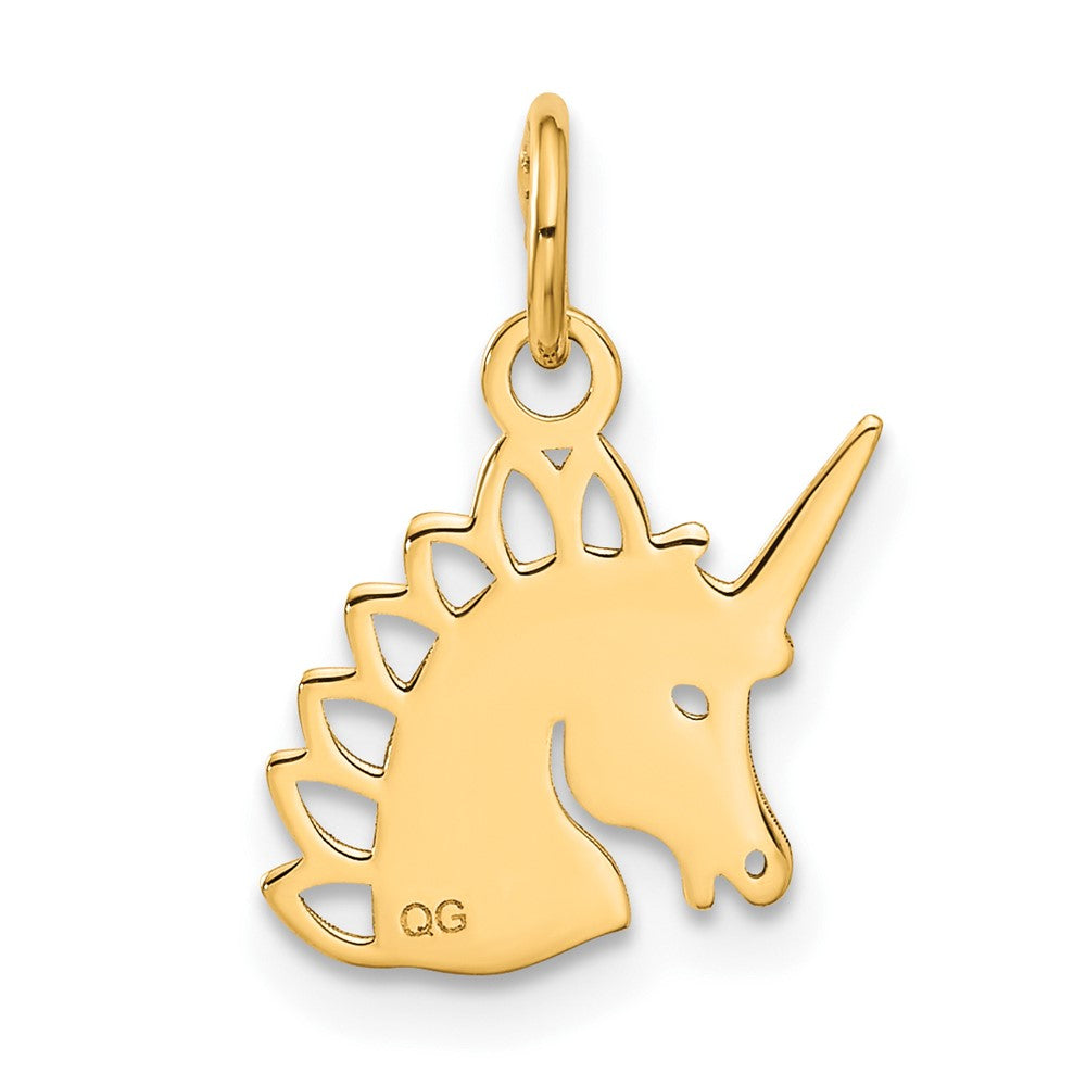FJC Finejewelers 10 kt Yellow Gold Unicorn Charm 16 x 13 mm