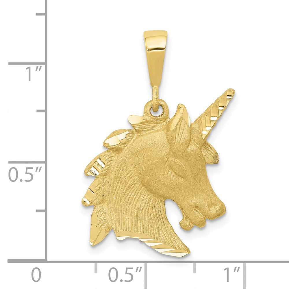 FJC Finejewelers 10 kt Yellow Gold Unicorn Head Charm 30 x 19 mm