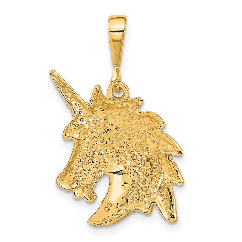 FJC Finejewelers 10 kt Yellow Gold Unicorn Head Charm 30 x 19 mm
