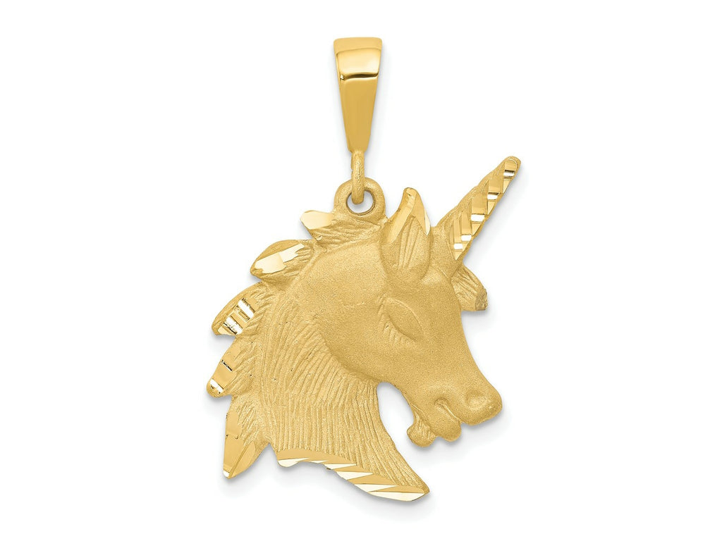 FJC Finejewelers 10 kt Yellow Gold Unicorn Head Charm 30 x 19 mm