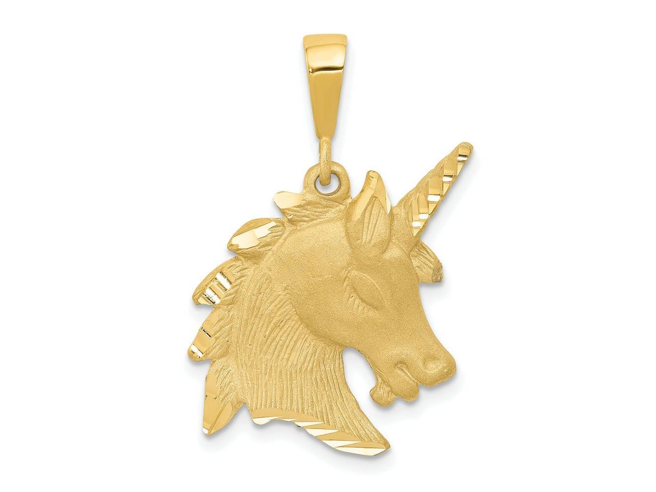 FJC Finejewelers 10 kt Yellow Gold Unicorn Head Charm 30 x 19 mm