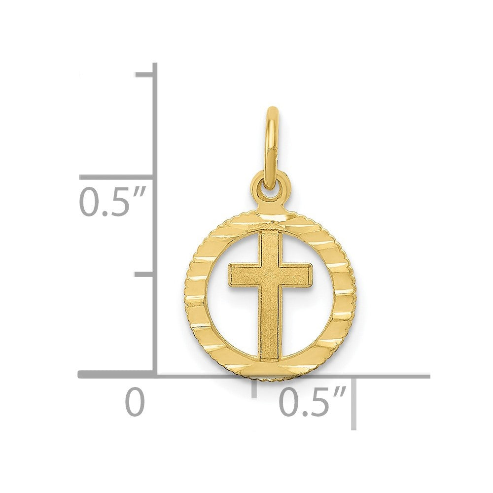 FJC Finejewelers 10 kt Yellow Gold Eternal Life Cross Charm 19 x 11 mm