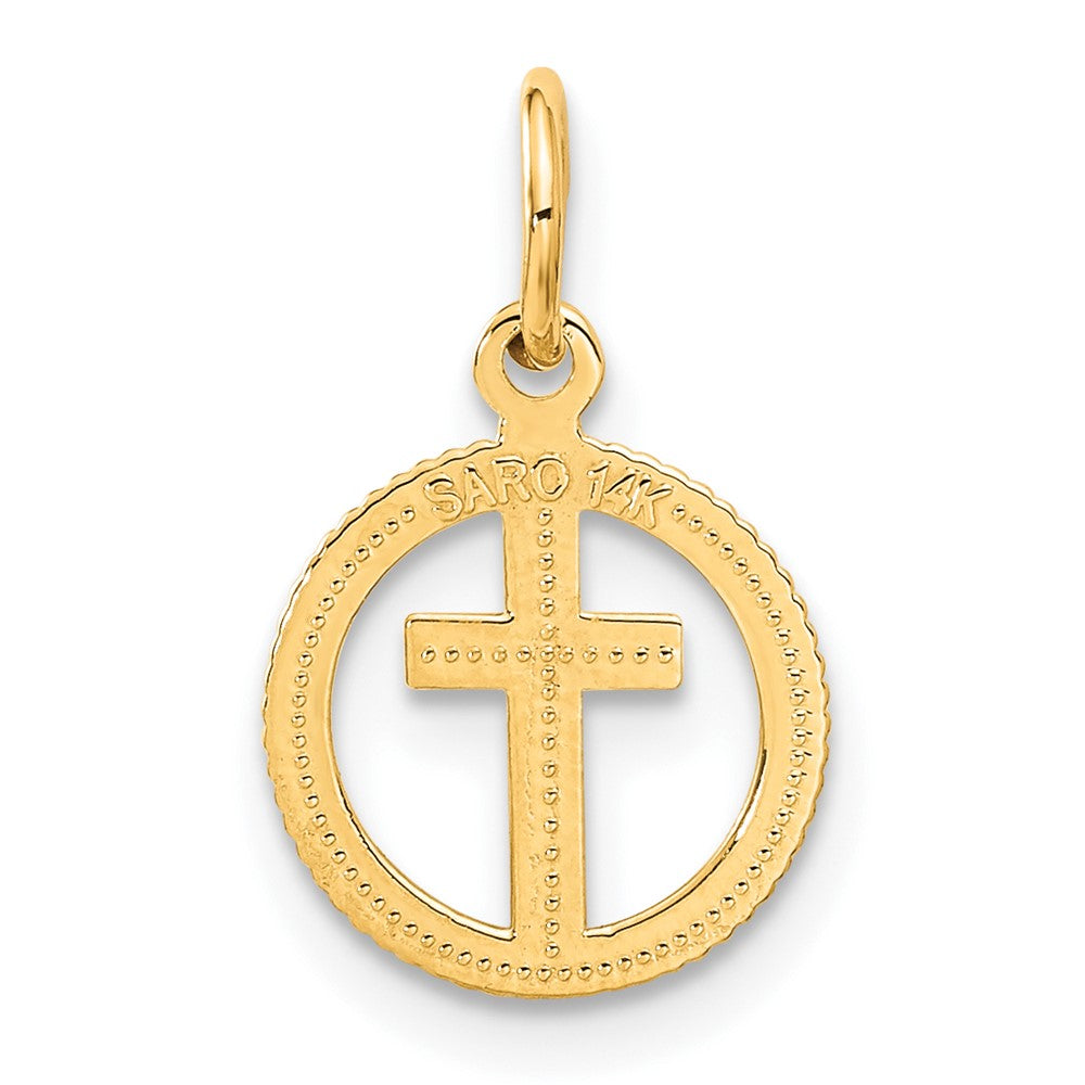 FJC Finejewelers 10 kt Yellow Gold Eternal Life Cross Charm 19 x 11 mm