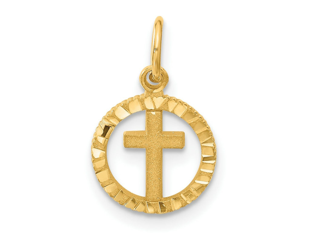FJC Finejewelers 10 kt Yellow Gold Eternal Life Cross Charm 19 x 11 mm