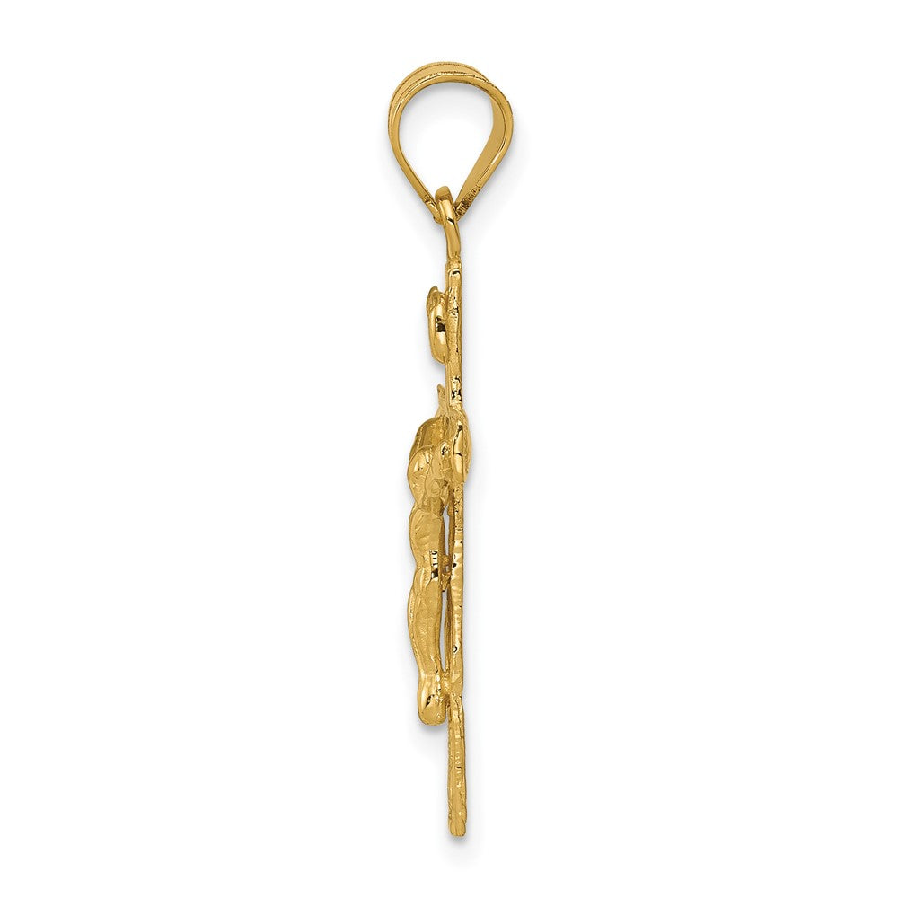 FJC Finejewelers 10 kt Yellow Gold INRI Crucifix Charm 31 x 13 mm