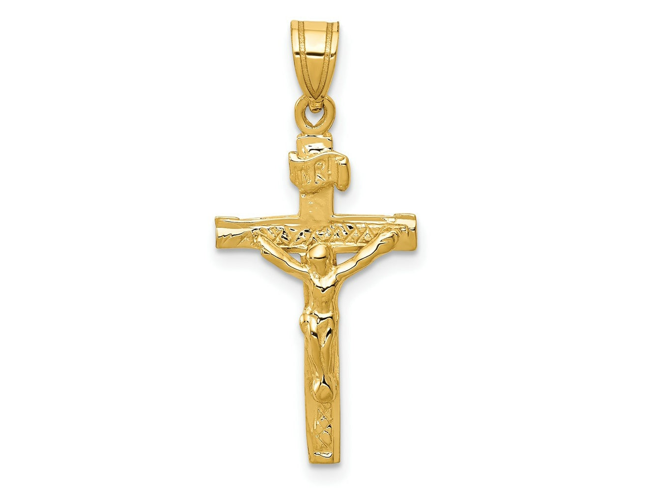 FJC Finejewelers 10 kt Yellow Gold INRI Crucifix Charm 31 x 13 mm