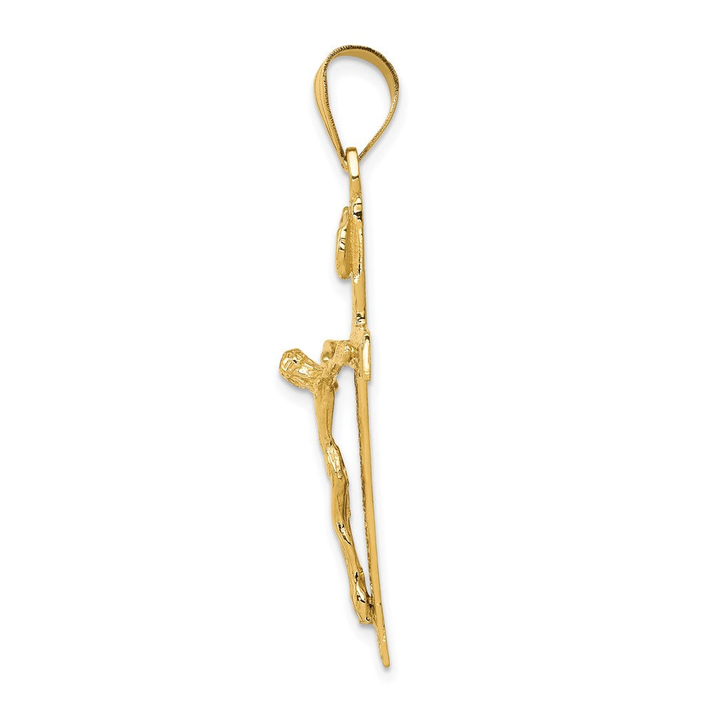 FJC Finejewelers 10 kt Yellow Gold INRI Crucifix Charm 47 x 21 mm