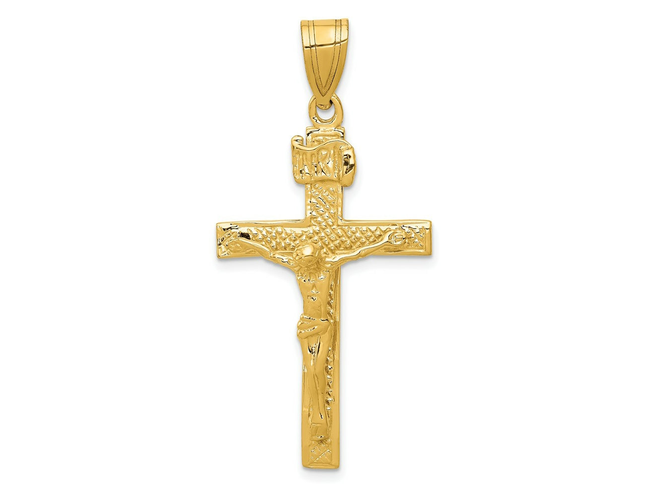 FJC Finejewelers 10 kt Yellow Gold INRI Crucifix Charm 47 x 21 mm