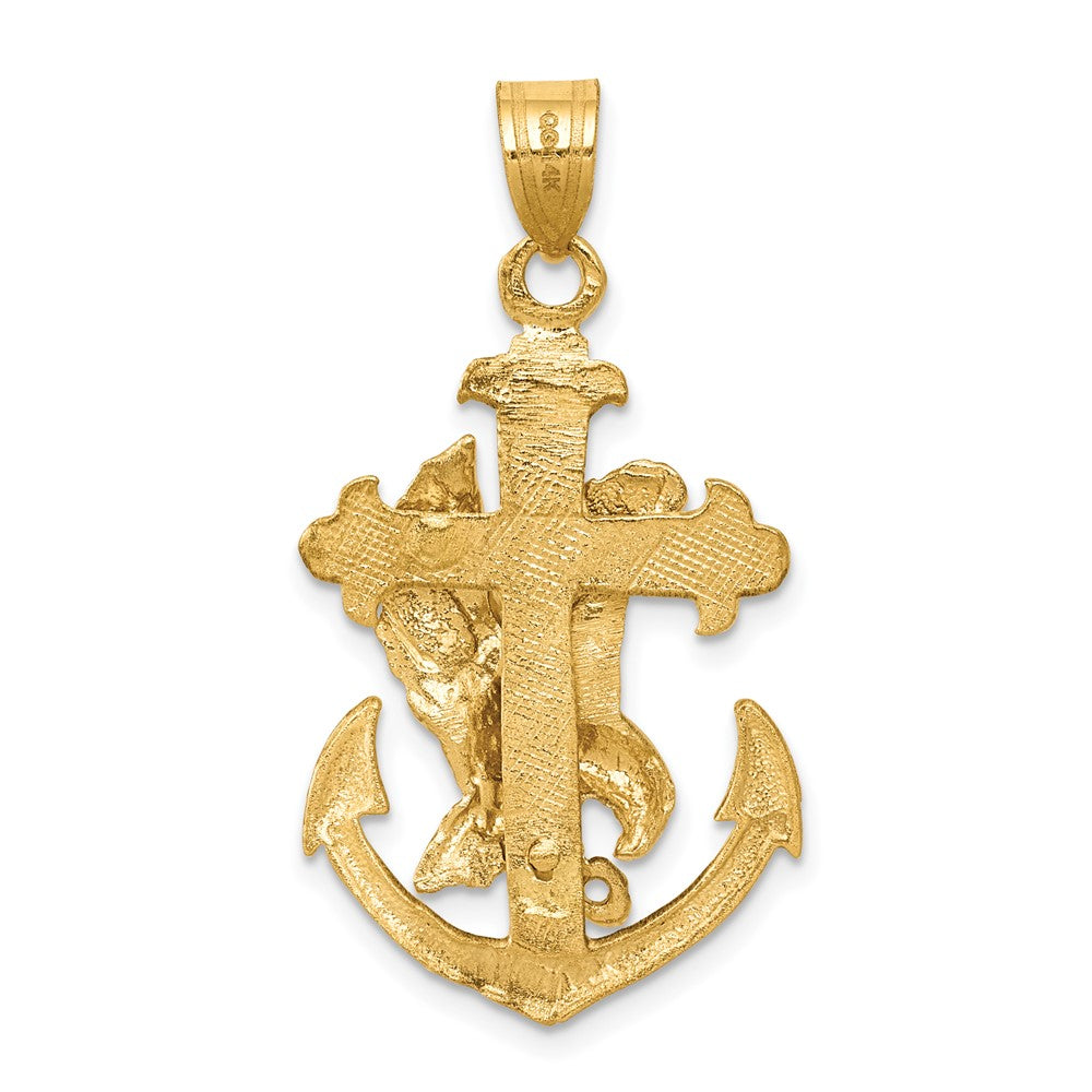 FJC Finejewelers 10 kt Yellow Gold Mariners Cross with Eagle Charm 35 x 20 mm