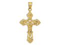 FJC Finejewelers 10 kt Yellow Gold INRI Fleur De Lis Crucifix Charm 41 x 21 mm