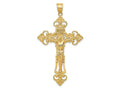 FJC Finejewelers 10 kt Yellow Gold INRI Fleur De Lis Crucifix Charm 66 x 36 mm
