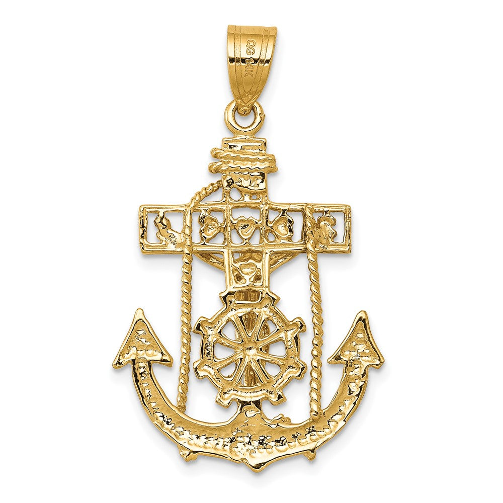 FJC Finejewelers 10 kt Yellow Gold Mariners Cross Charm 36 x 21 mm