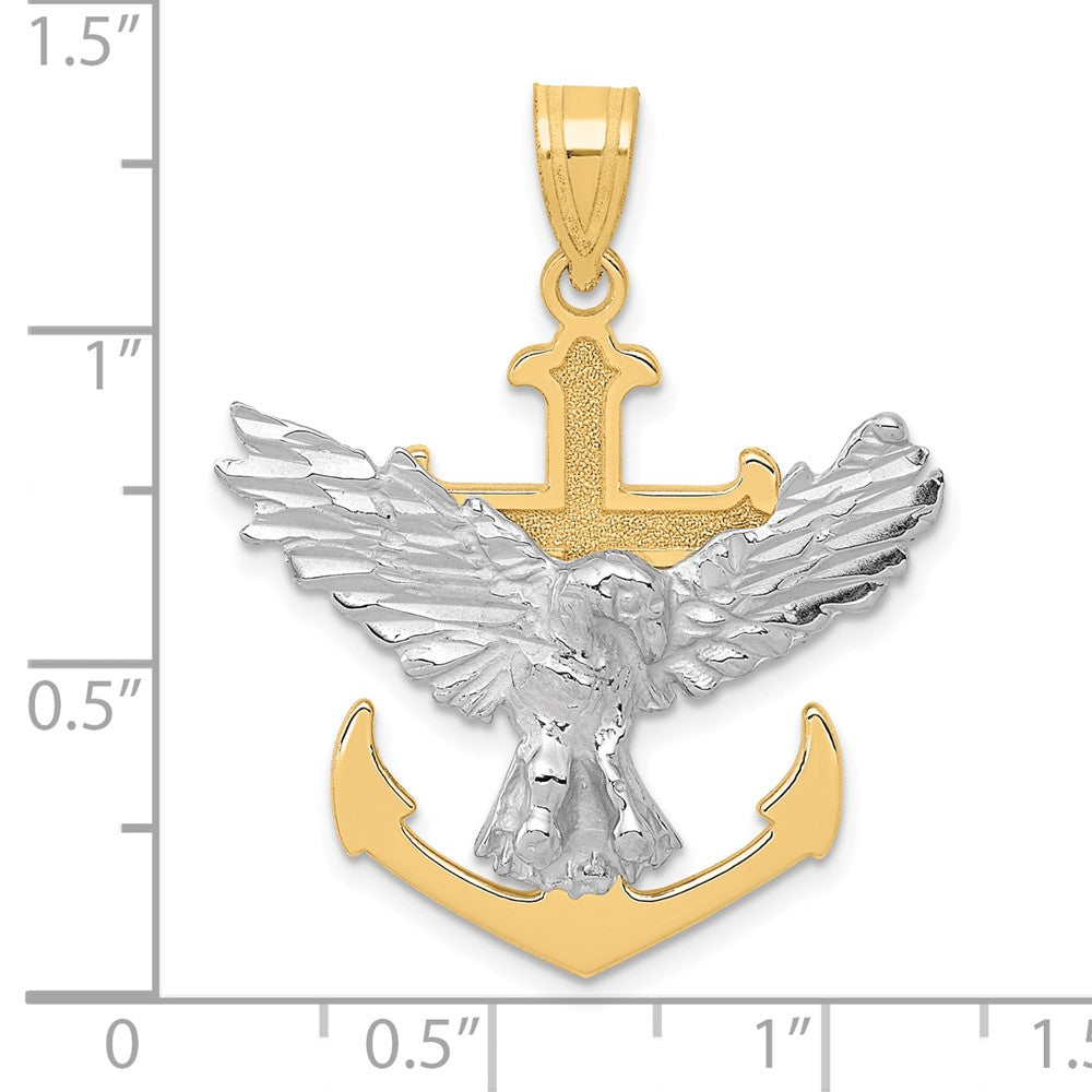 FJC Finejewelers 10 kt Two Tone Gold Two-tone Mariners Cross with Eagle Charm 35 x 28 mm
