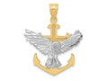FJC Finejewelers 10 kt Two Tone Gold Two-tone Mariners Cross with Eagle Charm 35 x 28 mm