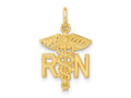 FJC Finejewelers 10 kt Yellow Gold Nurse Charm 25 x 15 mm