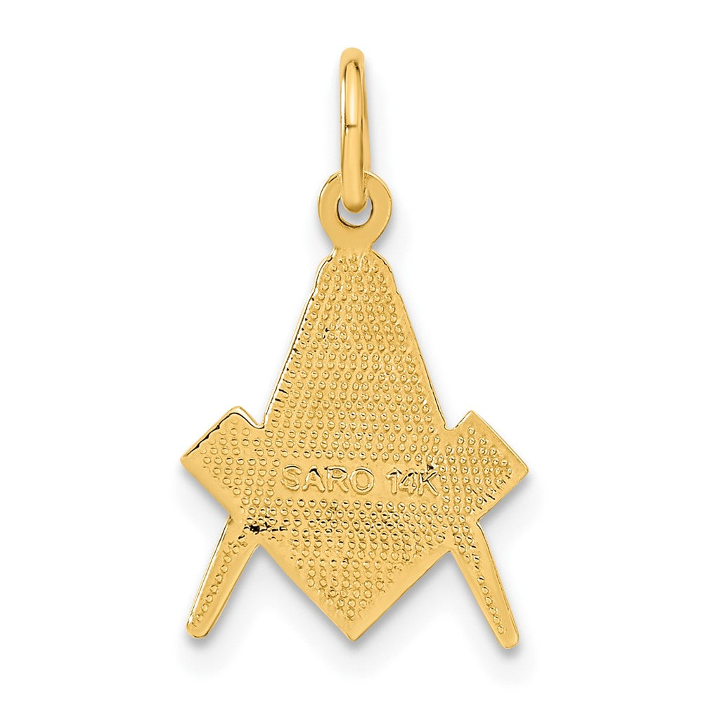FJC Finejewelers 10 kt Yellow Gold Polished and Textured Masonic Symbol Charm 20 x 11 mm