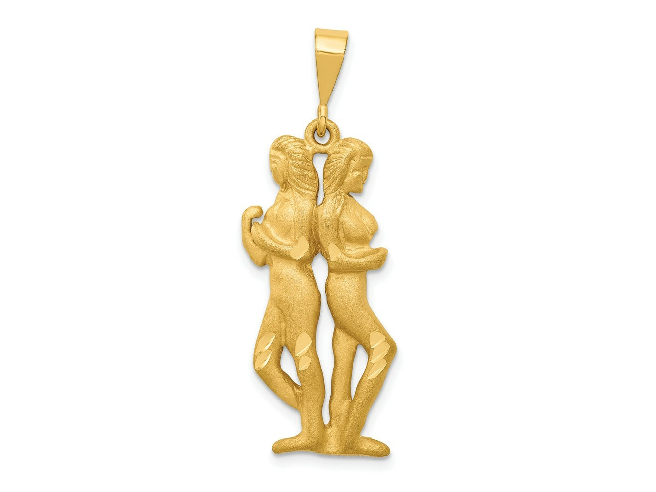FJC Finejewelers 10 kt Yellow Gold Gemini Zodiac Charm 40 x 15 mm