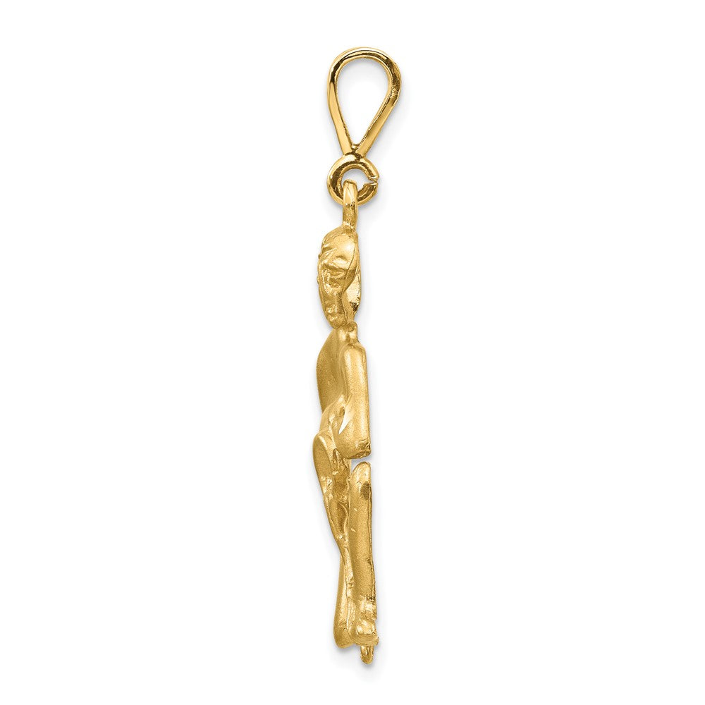 FJC Finejewelers 10 kt Yellow Gold Satin Aquarius Zodiac Charm 40 x 15 mm