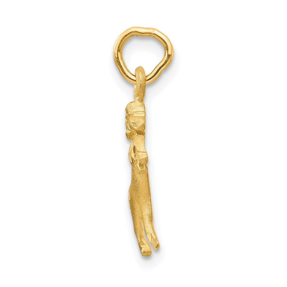 FJC Finejewelers 10 kt Yellow Gold Satin Aries Zodiac Charm 20 x 8 mm