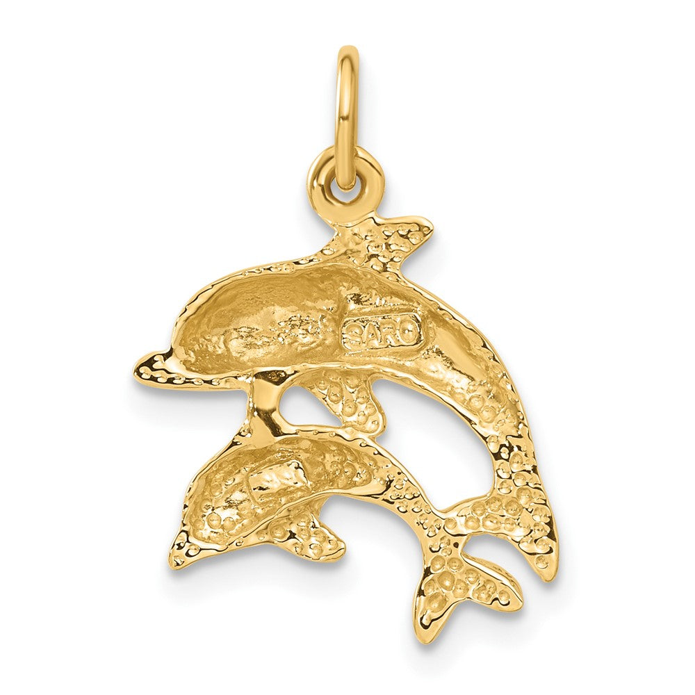 FJC Finejewelers 10 kt Yellow Gold Dolphin Charm 22 x 17 mm