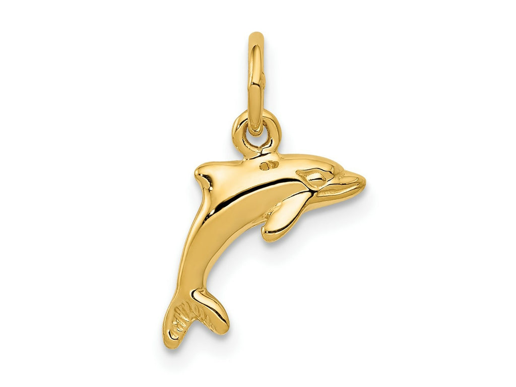 FJC Finejewelers 10 kt Yellow Gold Dolphin Charm 15 x 13 mm