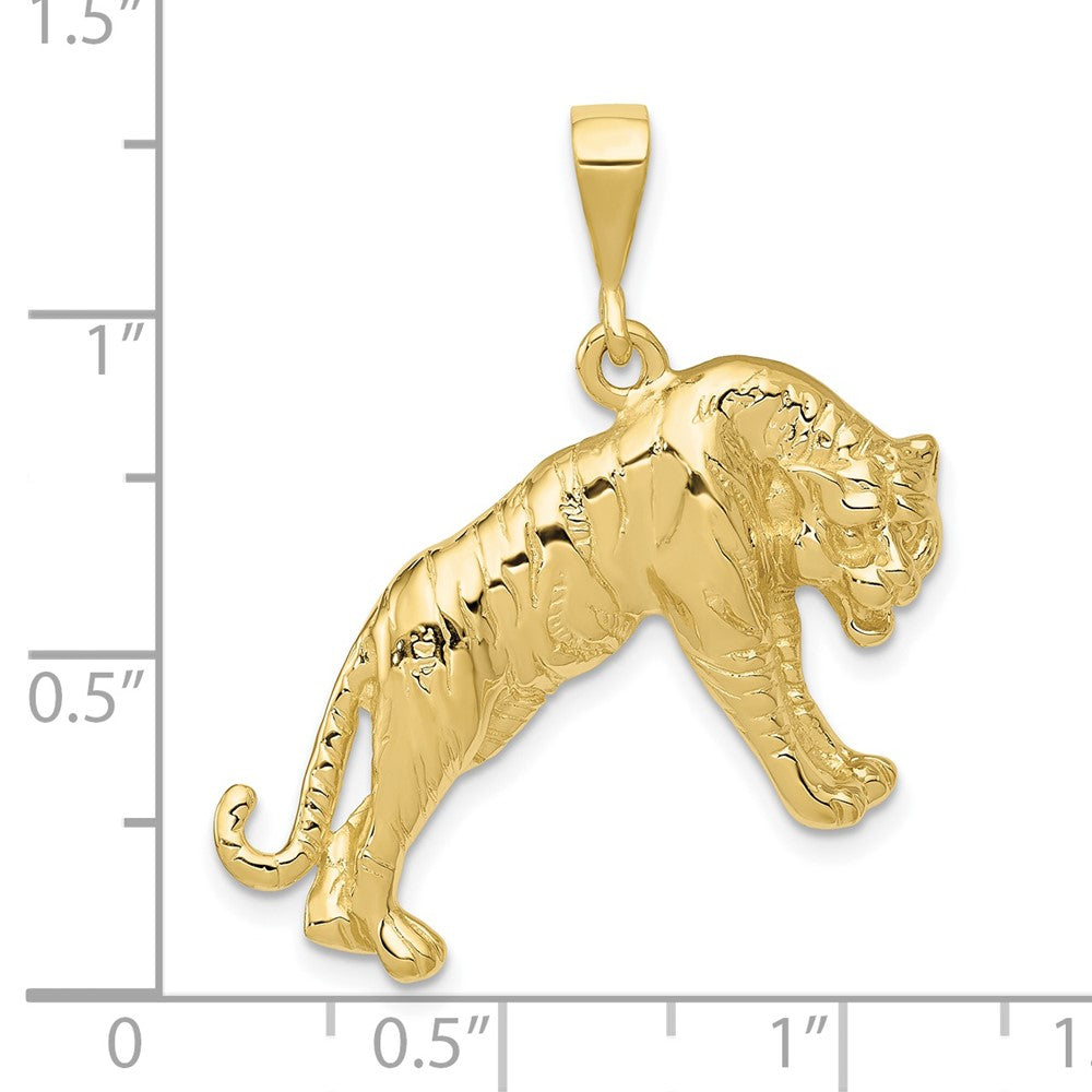 FJC Finejewelers 10 kt Yellow Gold Tiger Charm 31 x 29 mm