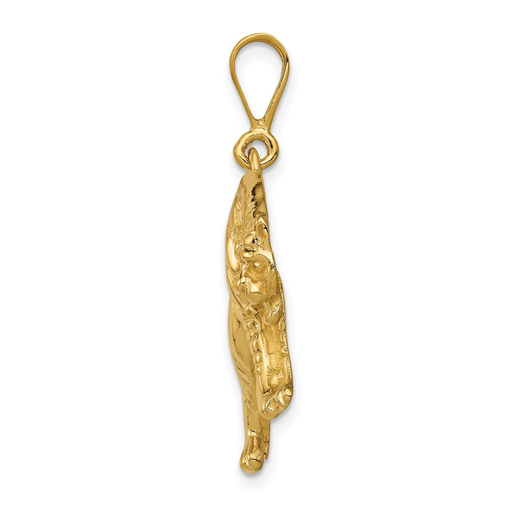 FJC Finejewelers 10 kt Yellow Gold Tiger Charm 31 x 29 mm