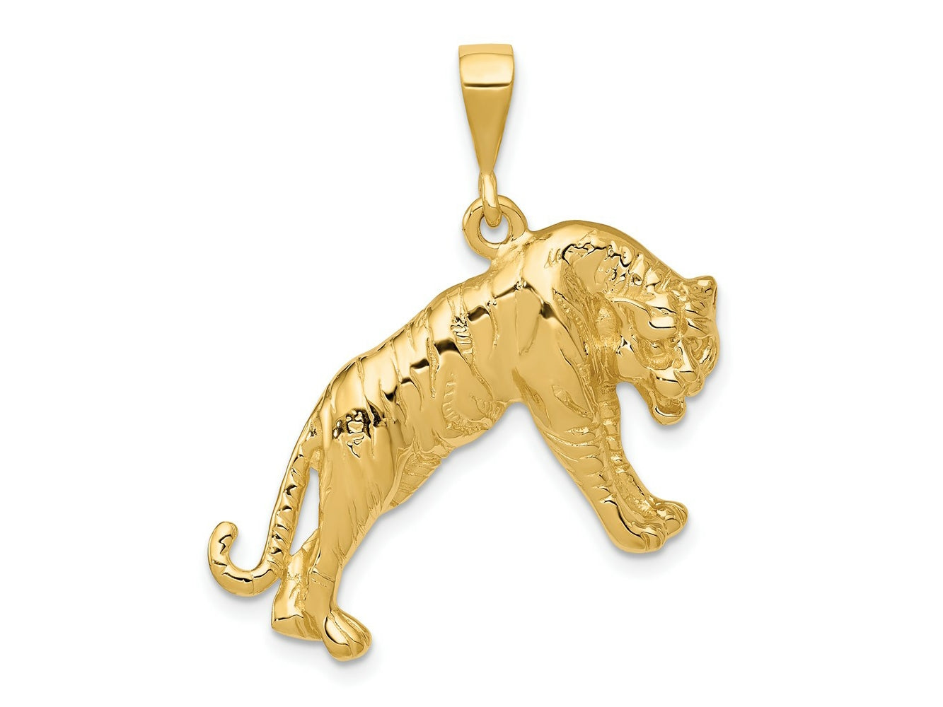 FJC Finejewelers 10 kt Yellow Gold Tiger Charm 31 x 29 mm