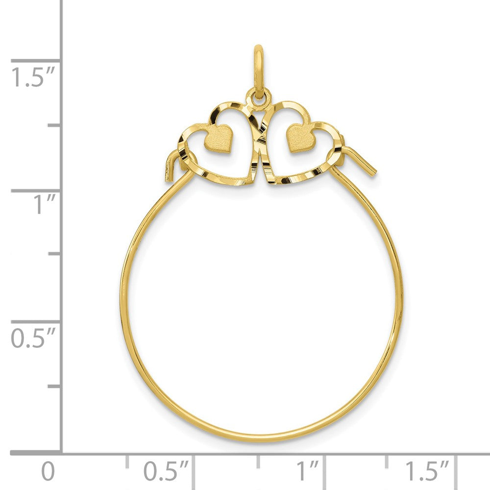 FJC Finejewelers 10 kt Yellow Gold Heart Charm Holder 40 x 27 mm
