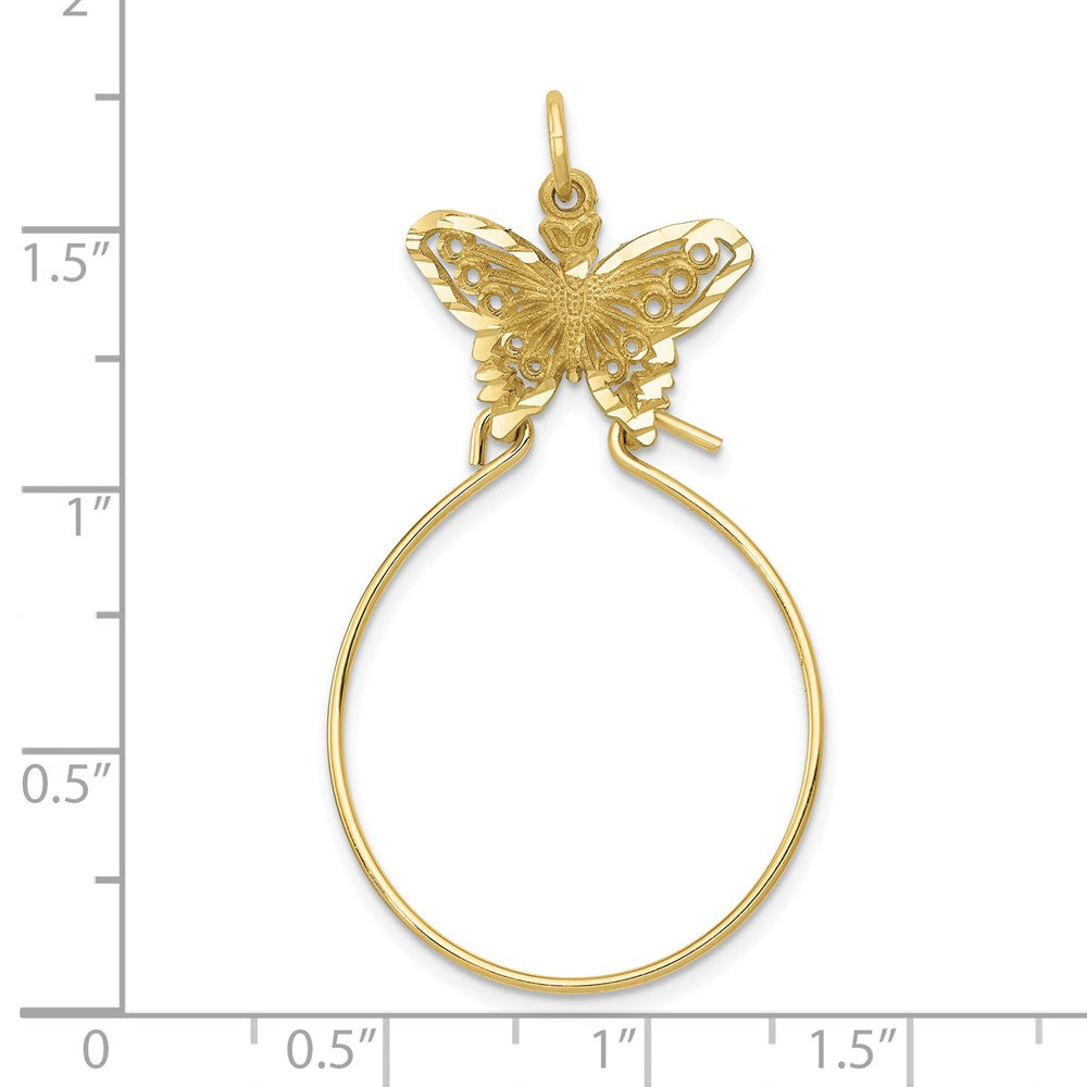 FJC Finejewelers 10 kt Yellow Gold Charm Holder Butterfly Holder Charm 40 x 20 mm