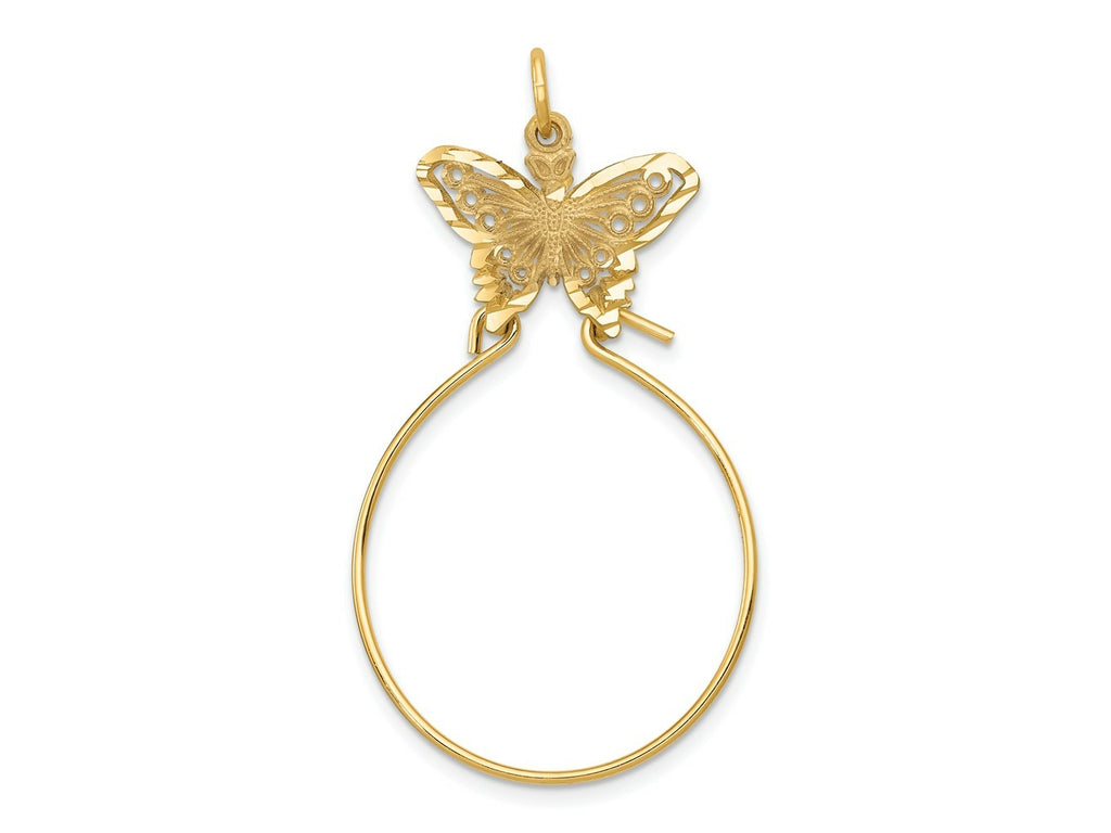 FJC Finejewelers 10 kt Yellow Gold Charm Holder Butterfly Holder Charm 40 x 20 mm