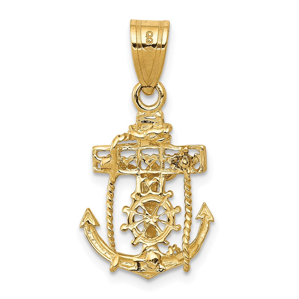 FJC Finejewelers 10 kt Yellow Gold Mariners Cross Charm 26 x 14 mm