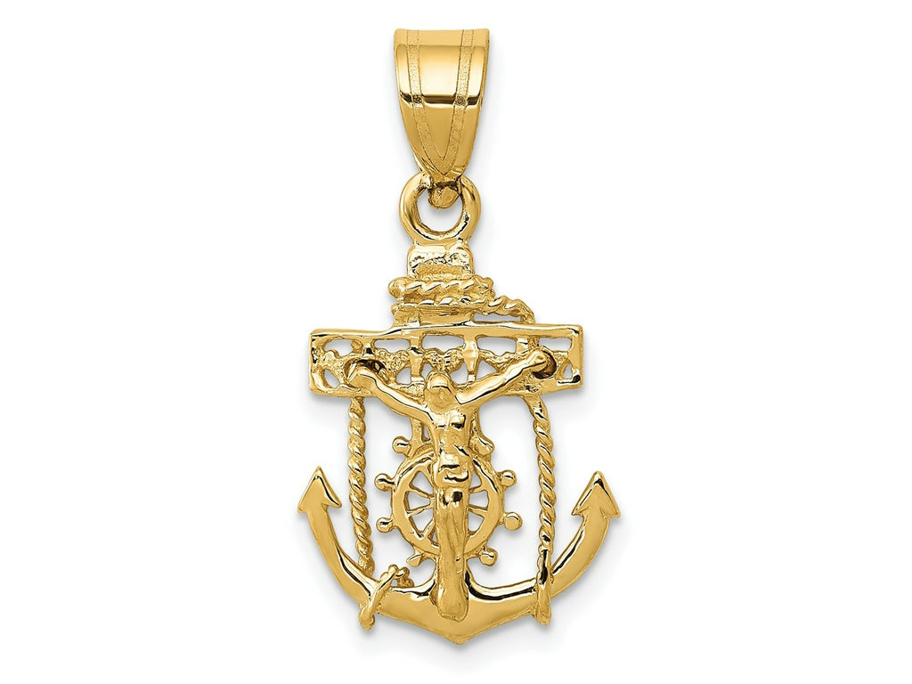 FJC Finejewelers 10 kt Yellow Gold Mariners Cross Charm 26 x 14 mm