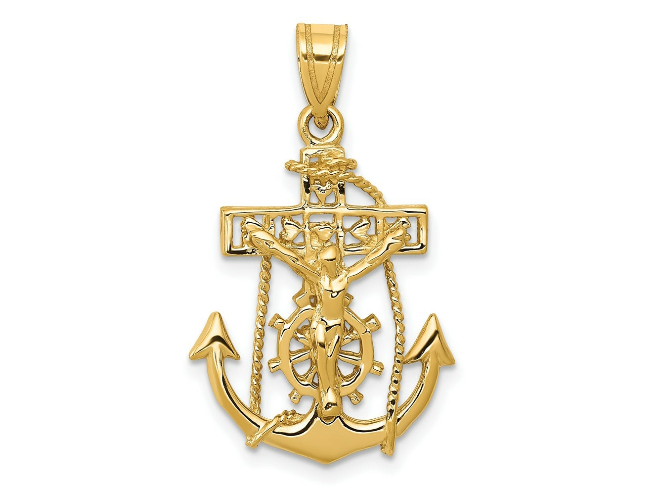 FJC Finejewelers 10 kt Yellow Gold Mariners Cross Charm 29 x 18 mm