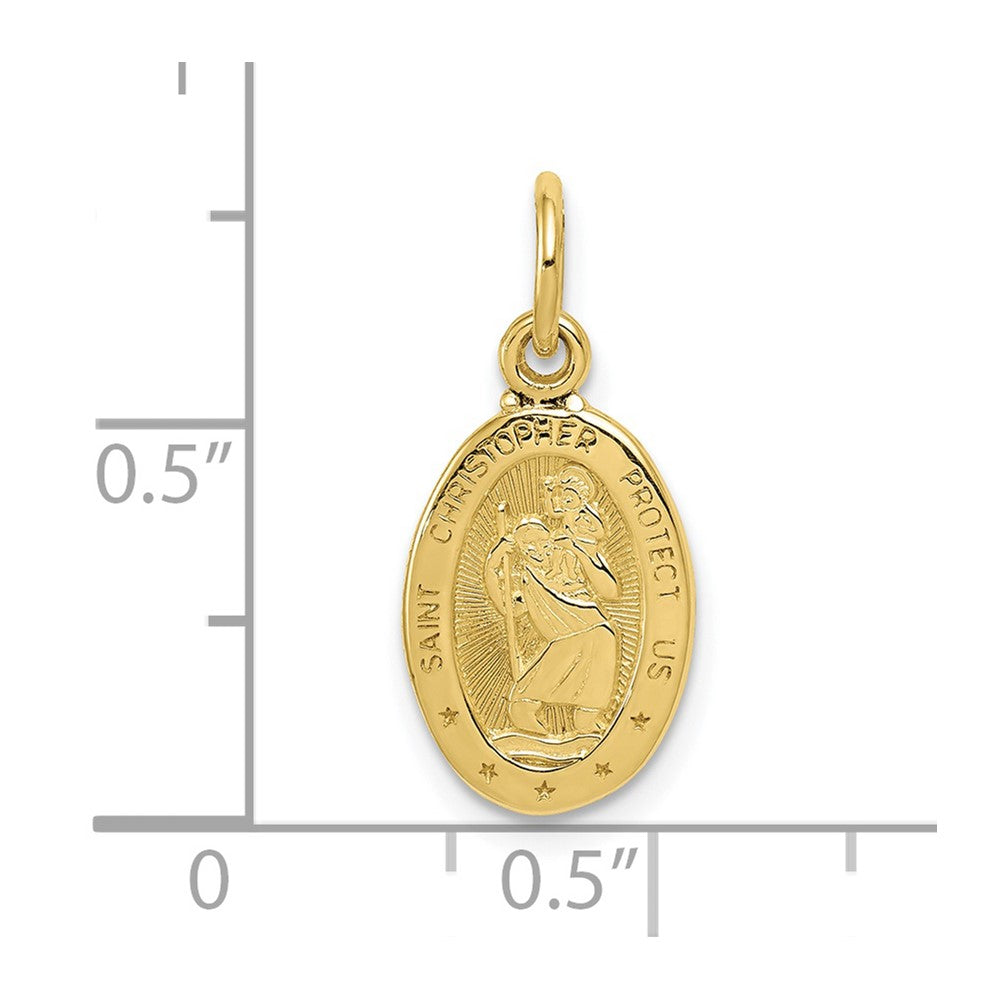 FJC Finejewelers 10 kt Yellow Gold Saint Christopher Medal Charm 21 x 9 mm