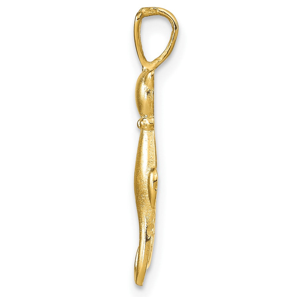 FJC Finejewelers 10 kt Yellow Gold Satin and Polished Cats Charm 24 x 12 mm