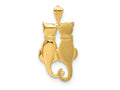 FJC Finejewelers 10 kt Yellow Gold Satin and Polished Cats Charm 24 x 12 mm