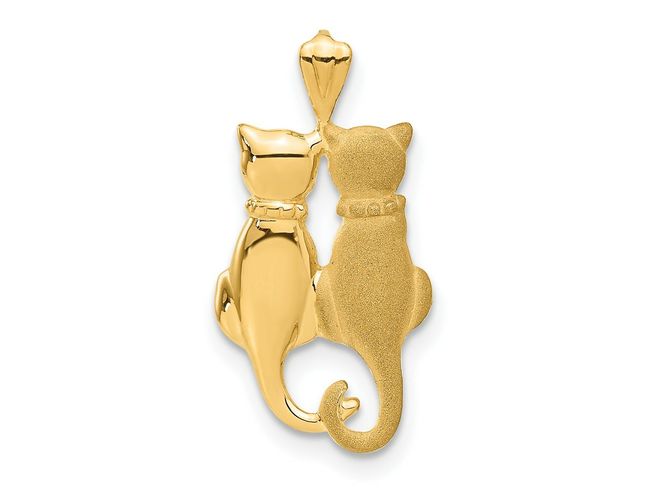 FJC Finejewelers 10 kt Yellow Gold Satin and Polished Cats Charm 24 x 12 mm