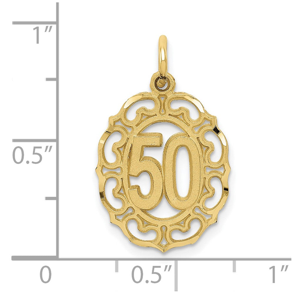 FJC Finejewelers 10 kt Yellow Gold #50 in Oval Charm 25 x 14 mm