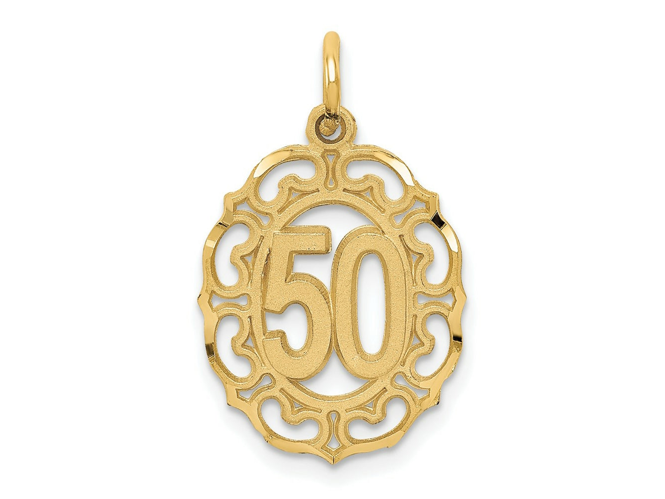 FJC Finejewelers 10 kt Yellow Gold #50 in Oval Charm 25 x 14 mm