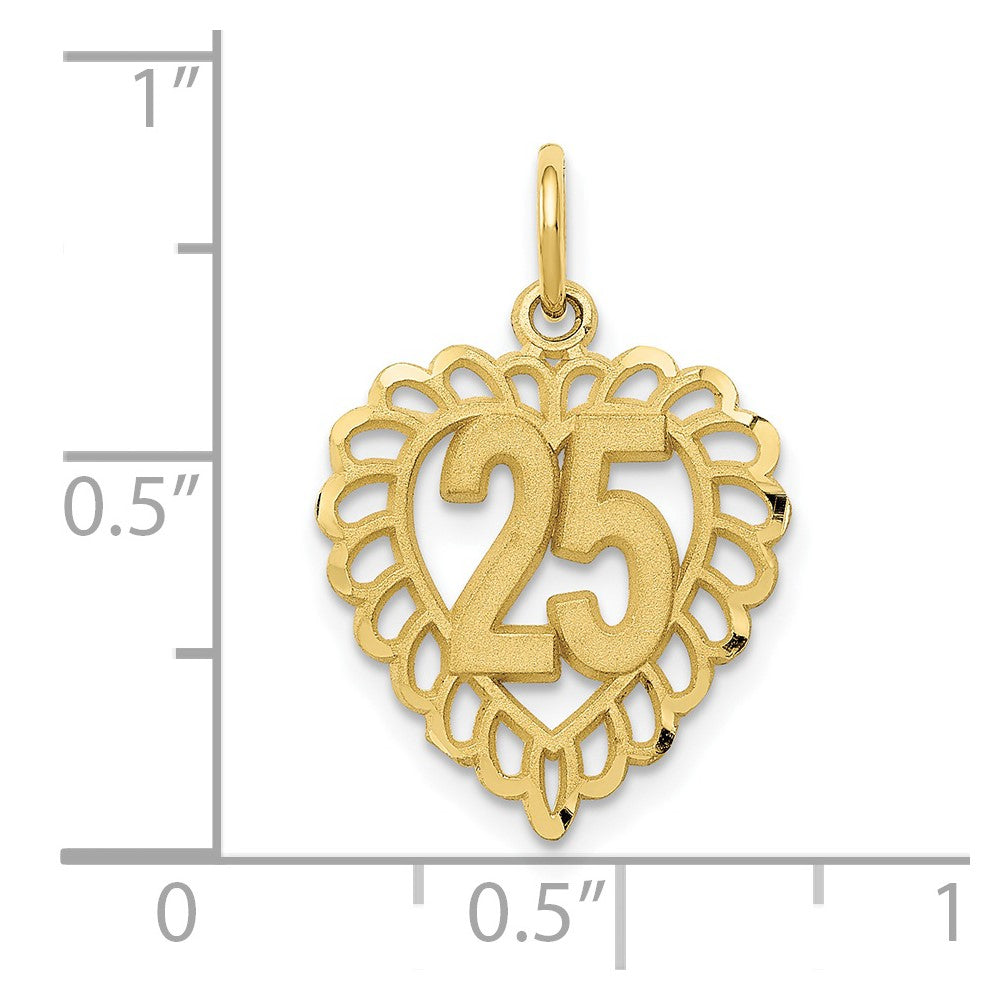 FJC Finejewelers 10 kt Yellow Gold 25 in a Heart Charm 22 x 15 mm